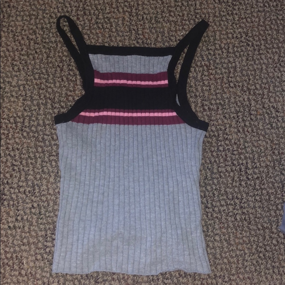 Summer Striped Cutoff Tank